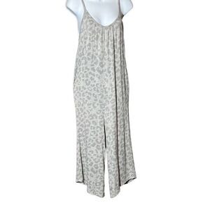 Antistar Women's Sleeveless Animal Print Gray Wide Leg Jumpsuit Size S